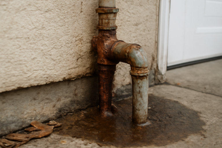 Corroded Pipe Water Removal
